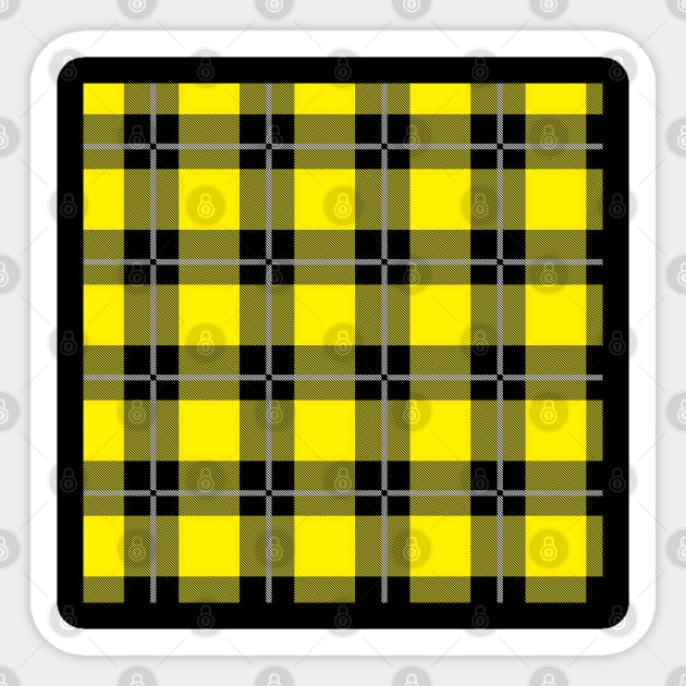 Yellow and Black Flannel-Plaid Pattern Sticker by Design_Lawrence